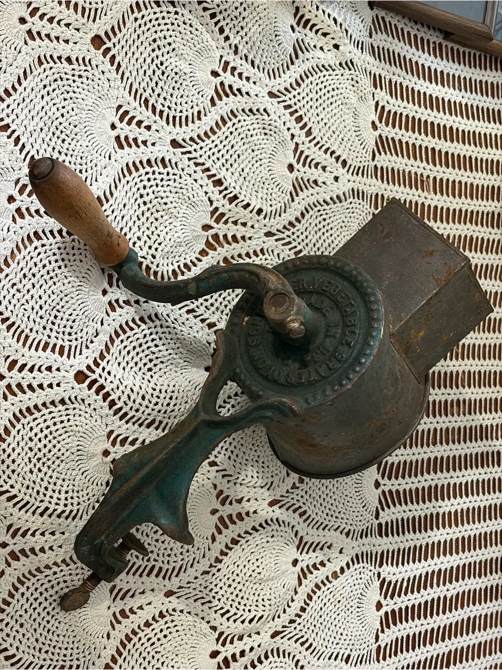 Antique Green Cast Iron vegetable grater
